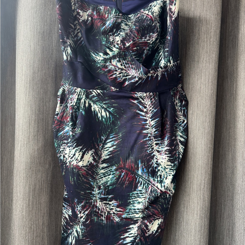 Club Monaco Blue Strapless Cocktail Dress